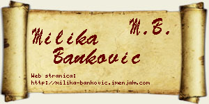 Milika Banković vizit kartica